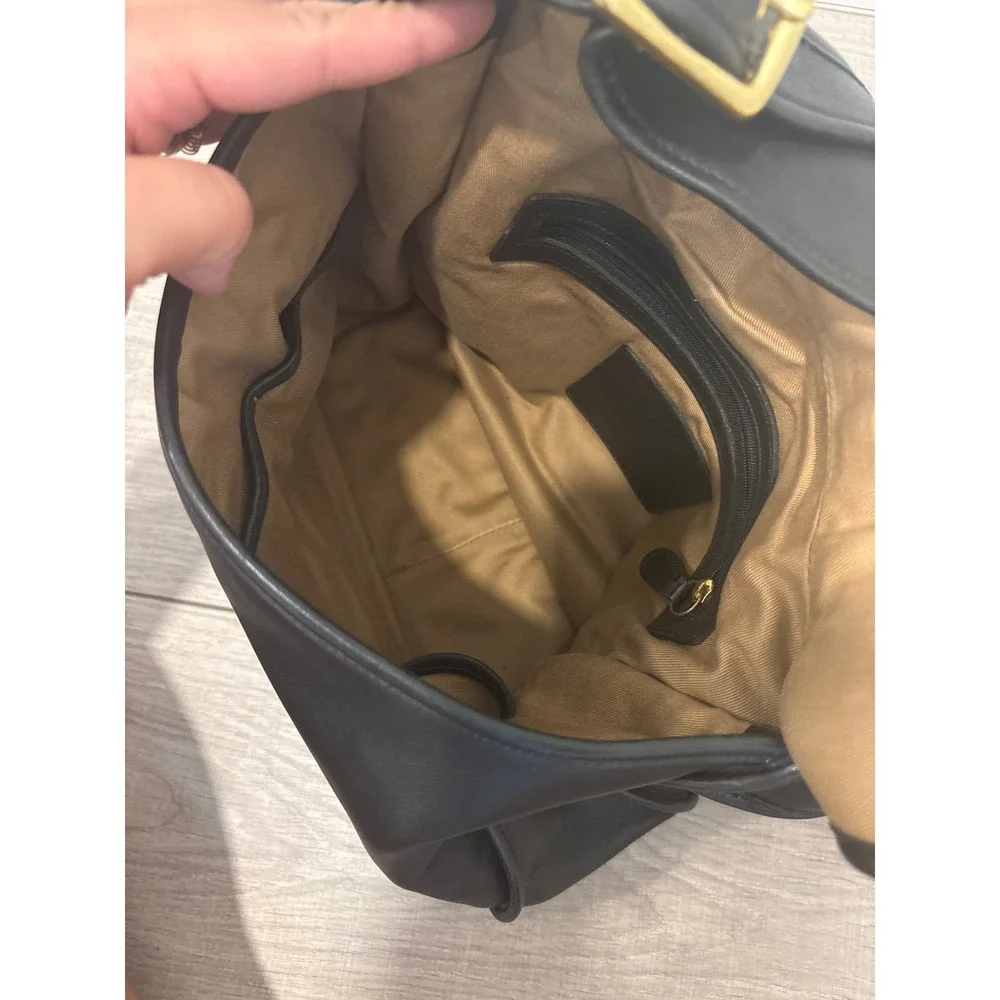 Vintage Coach 9718 Legacy Crescent Flap Hobo/Shoulder Bag Black